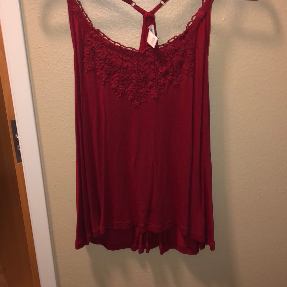 Forever 21 adjustable straps red tank top